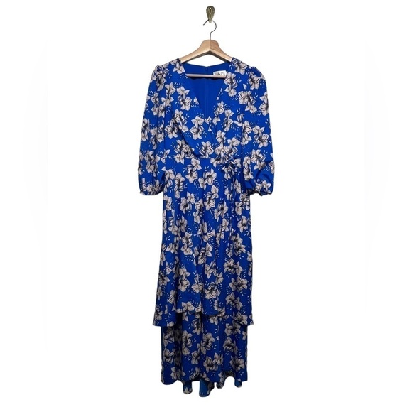 ELIZA J Faux Wrap Maxi Dress Blue 2 - Picture 5 of 11